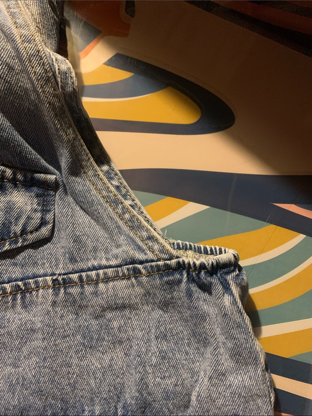 Acid Wash Balloon Leg Bib Overalls Western Streetwear Laid Back Boho Denim XL - Picture 9 of 9